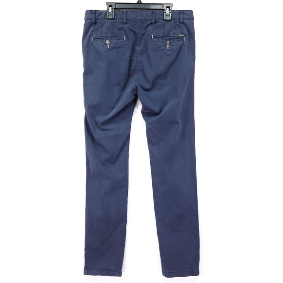 Paco Rabanne Comfort Cotton Pants Size 32X32 Mens Comfort Chinos Blue - Picture 2 of 14